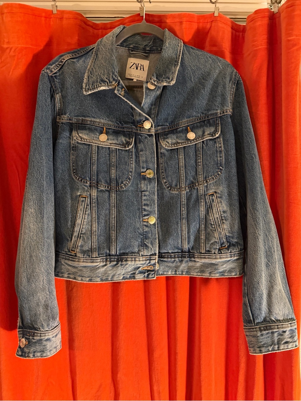 ZARA Medium Blue Classic Denim Jacket